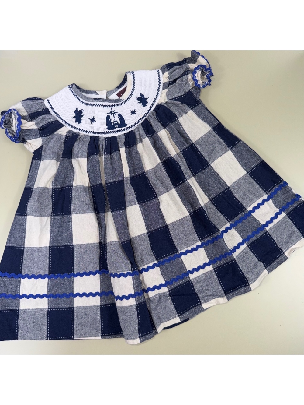 Lil Cactus Baby Girls Smocked Plaid Dress 6-12M